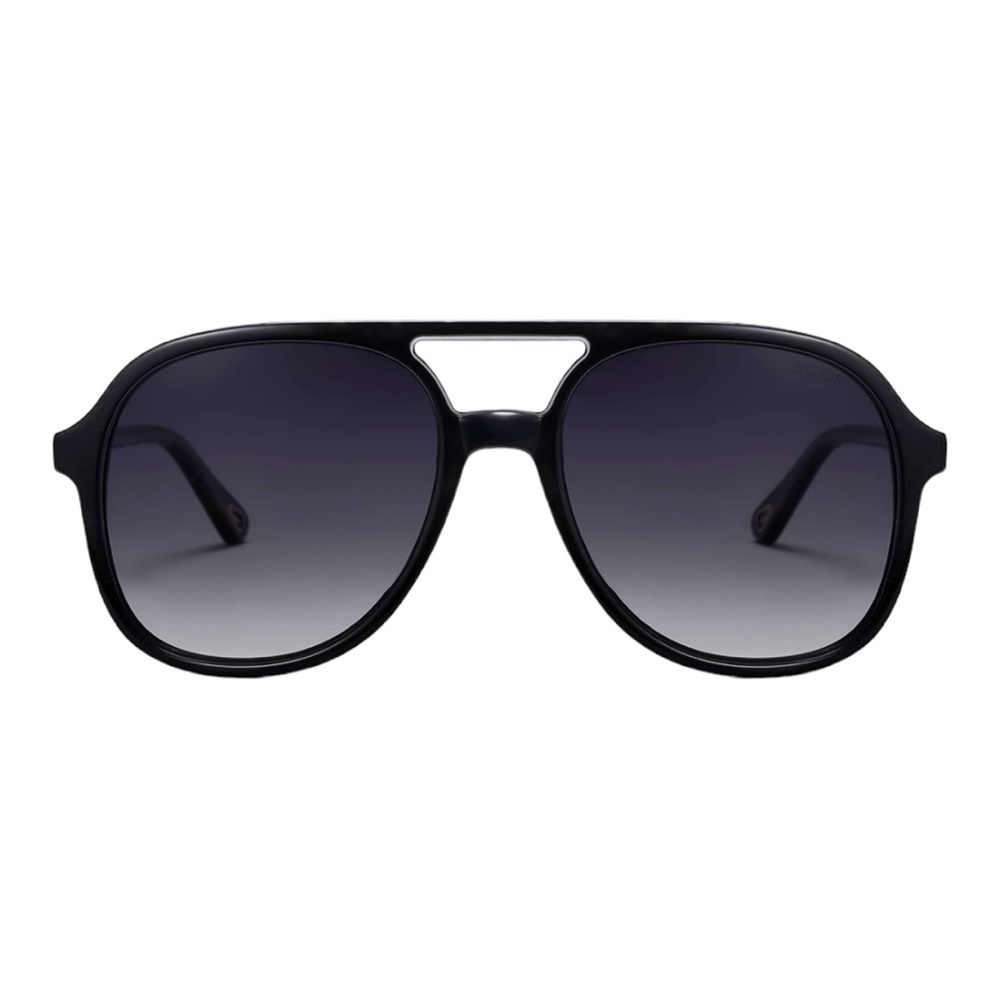 SOJOS Black/Gray Retro Square Polarized Aviator Sunglasses